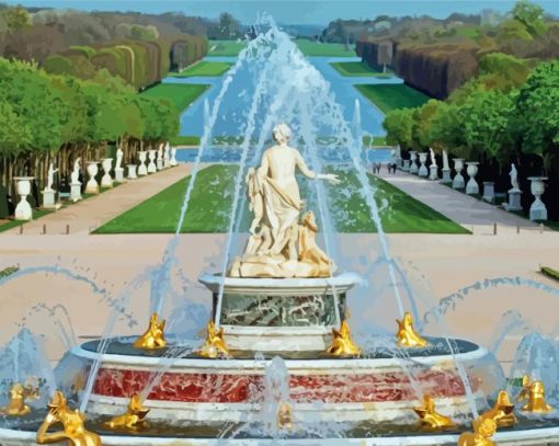 Palace of Versailles Fountain paint by numbers