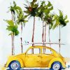 Palm Trees With Car Art Paint By Numbers