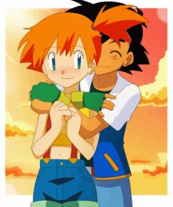 Pokémon Misty And Ash Hug Paint By Numbers