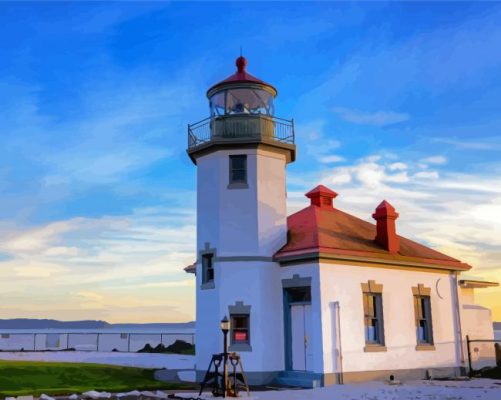 Puget Sound Lighthouse Washington Paint By Numbers