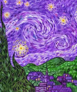 Purple Starry Night Van Gogh Paint By Numbers
