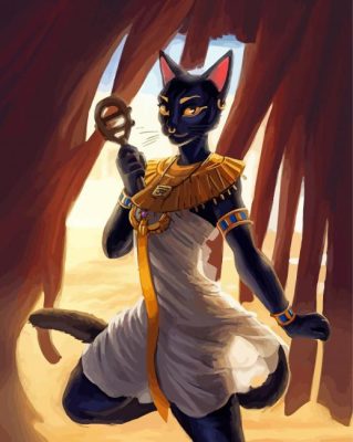 Queen Egyptian Cat paint by numbers