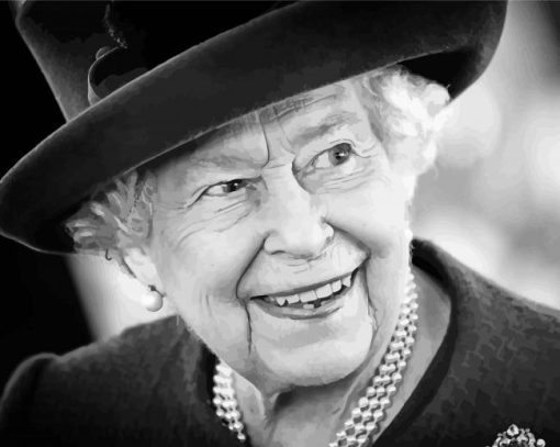 Queen Elizabeth Black And White paint by numbers