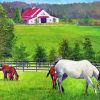Ranch And Horses Art Paint By Numbers