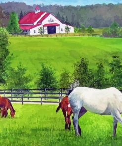 Ranch And Horses Art Paint By Numbers