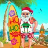 Santa On The Beach paint by numbers