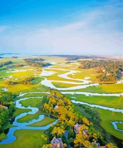 South Carolina Kiawah Island Landscape Paint By Numbers