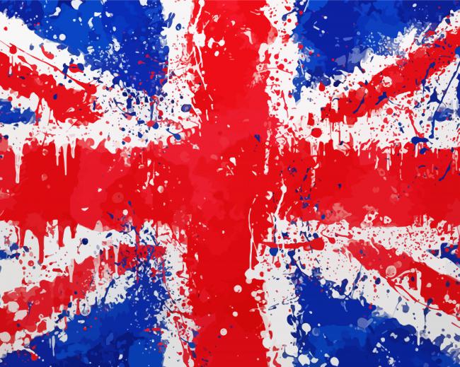 Splatter British Flag Art Paint By Numbers