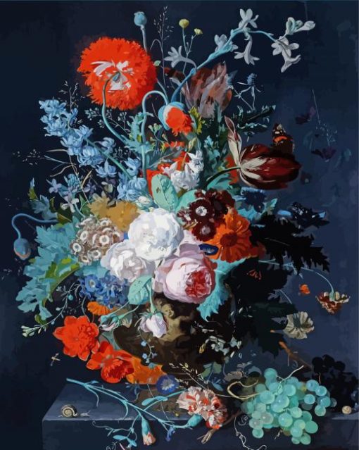 Still Life With Flowers And Fruit By Jan Van Huysum Paint By Numbers