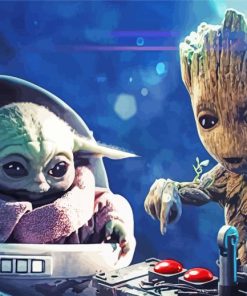 The Groot And Baby Yoda Paint By Numbers