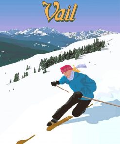 Vail Mountain Poster paint by numbers