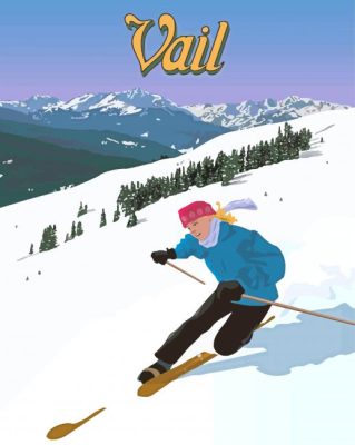 Vail Mountain Poster paint by numbers