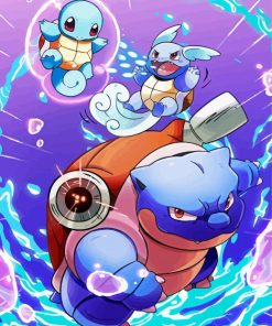 Wartortle Pokemon Squirtle Evolution Paint By Numbers