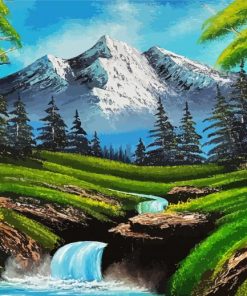 Waterfall River Landscape Art Paint By Numbers