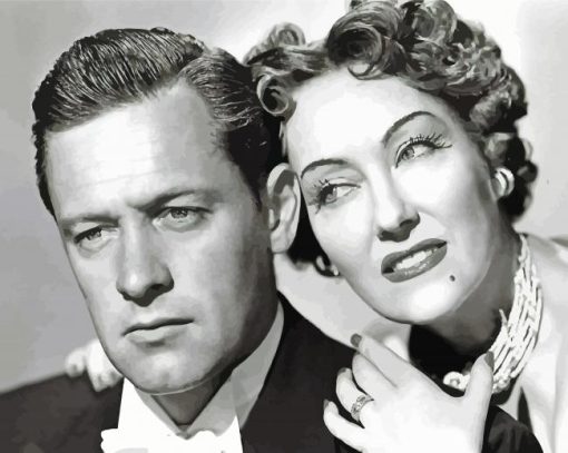 William Holden And Gloria Swanson Paint By Numbers