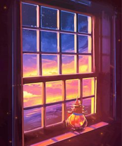 Window Sunset Art Paint By Numbers