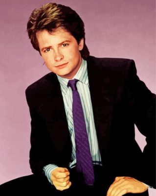 Young Michael J Fox paint by numbers