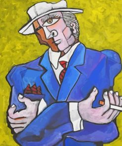 Abstract Man Smoking A Cigarrette Art Paint By Numbers