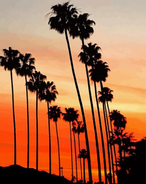 Aesthetic Palm Trees California Paint By Numbers