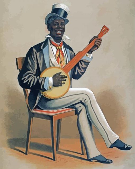 African American Man Playing Banjolele Paint By Numbers