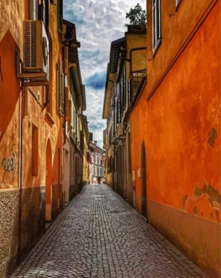 Alleyway Crema Italy paint by numbers