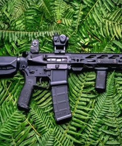 Black AR 15 Gun Paint By Numbers