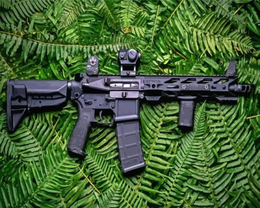 Black AR 15 Gun Paint By Numbers