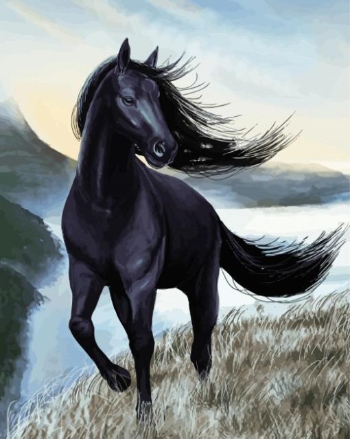 Black Mare Horse paint by numbers