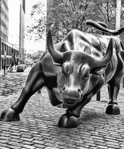 Black And White Wall Street Bull Paint By Numbers