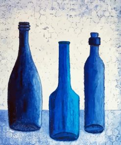 Bleu Abstract Bottles paint by numbers