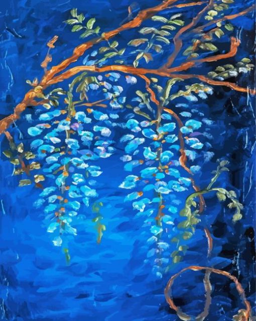 Blue Wisteria Tree Art Paint By Numbers