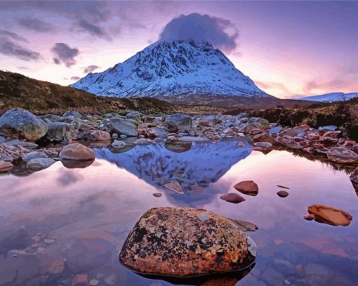 Buachaille Etive Mor Water Reflection Paint By Numbers