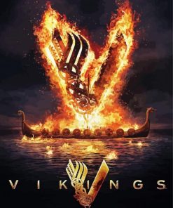 Flamed Vikings Logo Poster Paint By Numbers