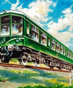 Green Diesel Train Paint By Numbers