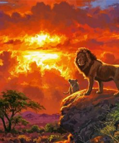 Lion Sunset Art Paint By Numbers