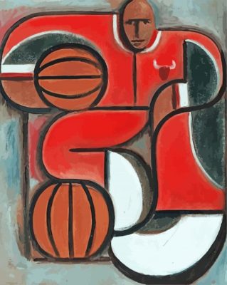 Michael Jordan Abstract Basketball Paint By Numbers