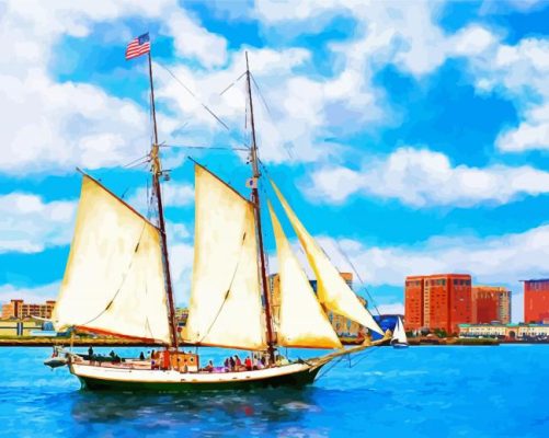 Navy American Tall Ships paint by numbers