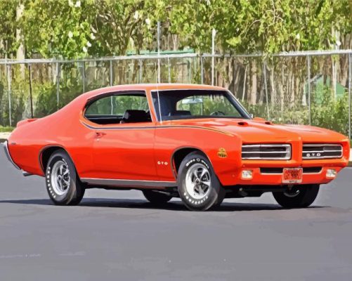 Orange 1968 GTO Paint By Numbers