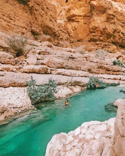 River Of Wadi Ash Shab Paint By Numbers