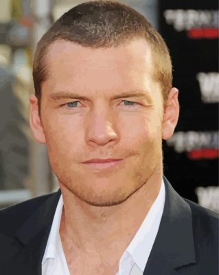 The Australian Actor Sam Worthington paint by numbers