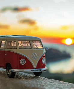 Toy VW Car Sunset Paint By Numbers