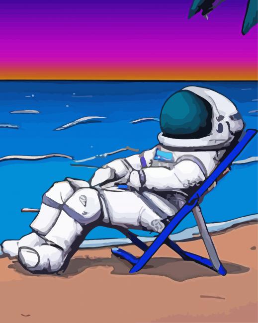 Astronaut In Beach Paint By Numbers