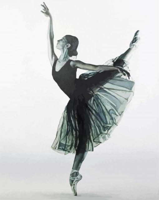 Ballerina In Black Paint By Numbers