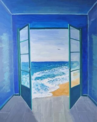 Blue Door To The Sea Paint By Numbers