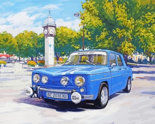 Blue Vintage Renault Paint By Numbers