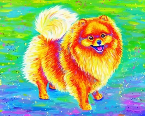Colorful Pomeranian Dog Art Paint By Numbers