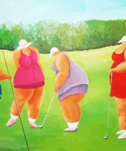 Fat Ladies In Golf Art Paint By Numbers