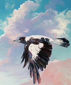 Flying Australian Magpie Art Paint By Numbers