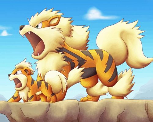 Growlithe Anime Manga Paint By Numbers