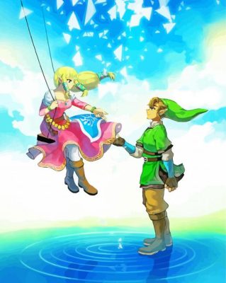 Legend Of Zelda Link And Princess Zelda Paint By Numbers